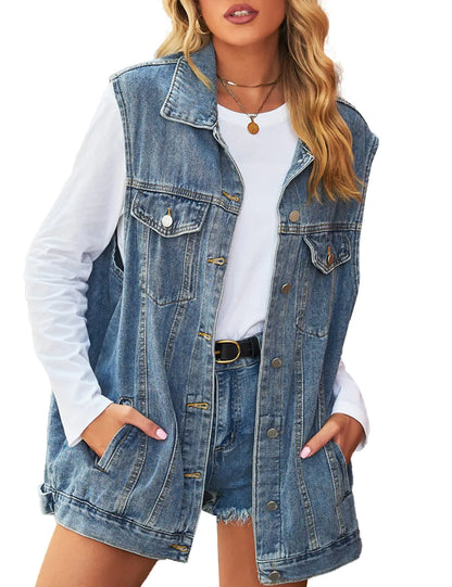 Gratoryna Oversized Denim Vest
