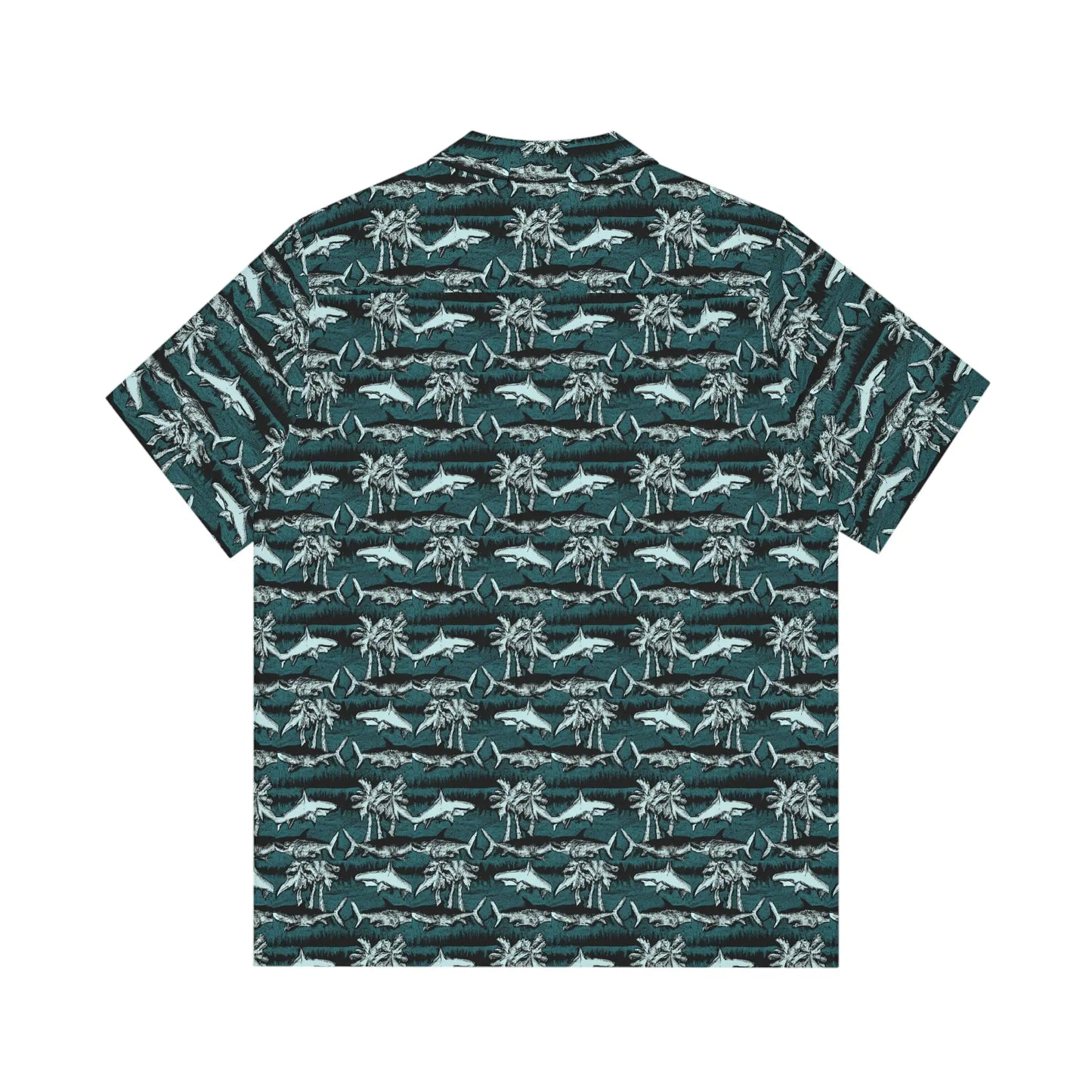 Men's Vintage Chalk Shark Hawaiian Shirt - Bold Ocean Print Collection