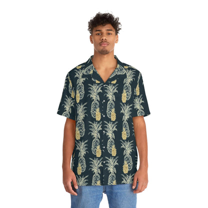 Men's Vintage Pineapple Hawaiian Shirt - Tropical Fruit Print Collection
