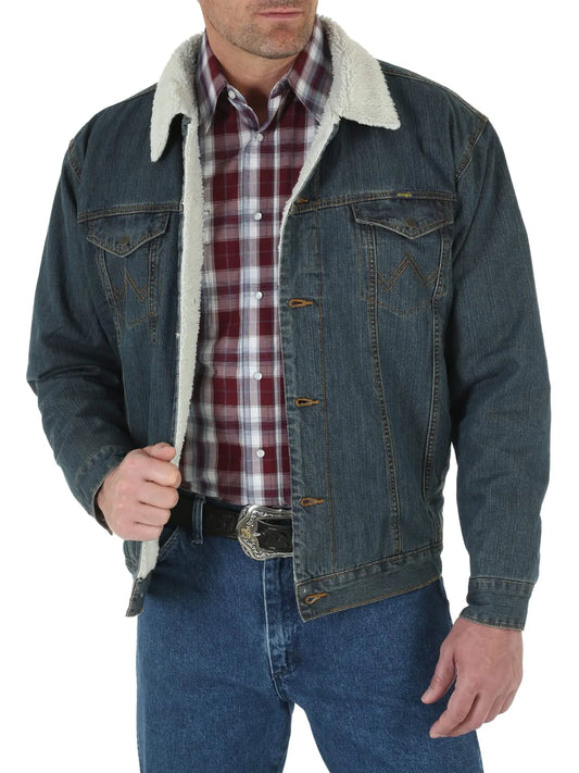 Wrangler Cowboy Cut Western Lined Jacket – Sherpa/Denim