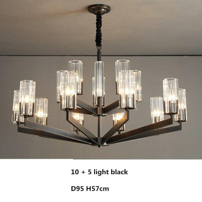 American Luxury K9 Crystal E14 Led Chandelier Living Room Lustre Copper Pendant Chandelier Lighting Gold Black Chandlier Fixture - Encouraging The Truth Organization