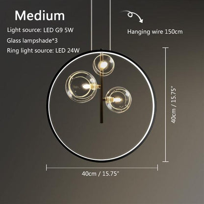 Artpad Nordic Black LED Chandelier Light 7/10 Glass Bubble Lampshade Dining Room Cloth Store Hanging Chandelier Lighting G9 Bulb - Encouraging The Truth Organization