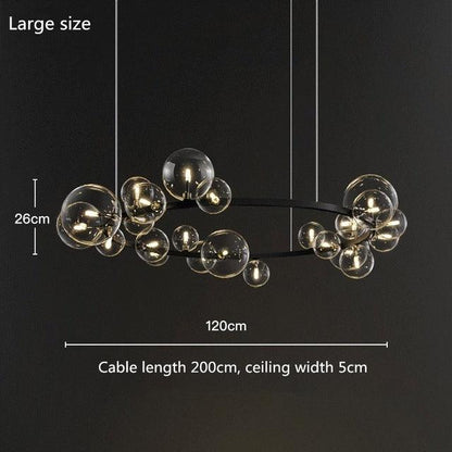 Artpad Nordic Black LED Chandelier Light 7/10 Glass Bubble Lampshade Dining Room Cloth Store Hanging Chandelier Lighting G9 Bulb - Encouraging The Truth Organization