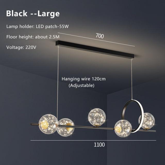 Artpad Nordic Black LED Chandelier Light 7/10 Glass Bubble Lampshade Dining Room Cloth Store Hanging Chandelier Lighting G9 Bulb - Encouraging The Truth Organization