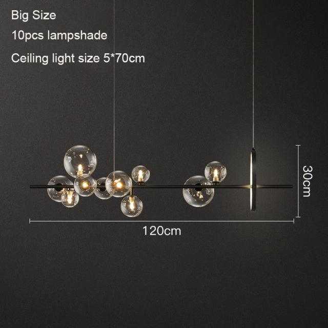 Artpad Nordic Black LED Chandelier Light 7/10 Glass Bubble Lampshade Dining Room Cloth Store Hanging Chandelier Lighting G9 Bulb - Encouraging The Truth Organization