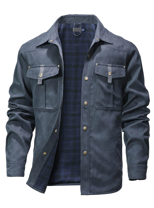 HYPESTFIT Flannel Lined Shacket Jacket – Plaid Western Twill