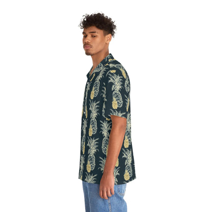 Men's Vintage Pineapple Hawaiian Shirt - Tropical Fruit Print Collection
