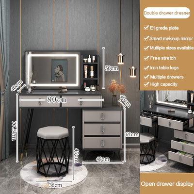 Dressing Table For Bedroom Dimmable Light Mirror Jewelry Makeup Organizer Bedroom 5 Drawers Vanity Table Set Dressers Furniture - Encouraging The Truth Organization