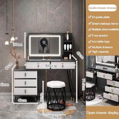 Dressing Table For Bedroom Dimmable Light Mirror Jewelry Makeup Organizer Bedroom 5 Drawers Vanity Table Set Dressers Furniture - Encouraging The Truth Organization