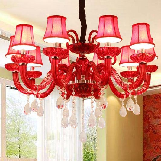 European Type Luxury Modern Crystal Glass Candle Red Chandlier Light for Home Hotel Decor - Encouraging The Truth Organization