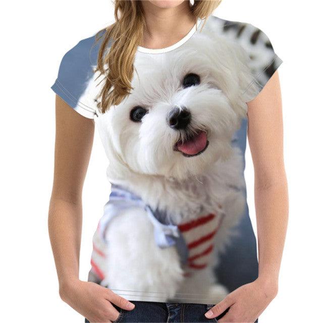 Fashion Lovely Dog 3D Print Women Ladies Girls T-Shirt Animal Harajuku Round Neck Short Sleeve Unisex Summer Tops &amp; Tees XXS-6XL - Encouraging The Truth Organization