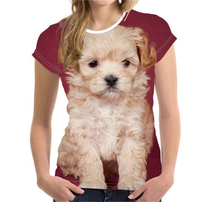 Fashion Lovely Dog 3D Print Women Ladies Girls T-Shirt Animal Harajuku Round Neck Short Sleeve Unisex Summer Tops &amp; Tees XXS-6XL - Encouraging The Truth Organization