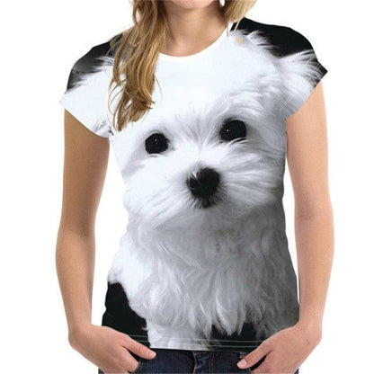 Fashion Lovely Dog 3D Print Women Ladies Girls T-Shirt Animal Harajuku Round Neck Short Sleeve Unisex Summer Tops &amp; Tees XXS-6XL - Encouraging The Truth Organization