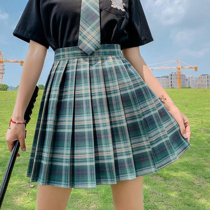 FESTY KARY Fashion 2021 Summer Women Skirts Japan Style School Pleated Skirts for Girls High Waist Plaid Mini Skirts Women - Encouraging The Truth Organization