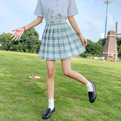 FESTY KARY Fashion 2021 Summer Women Skirts Japan Style School Pleated Skirts for Girls High Waist Plaid Mini Skirts Women - Encouraging The Truth Organization