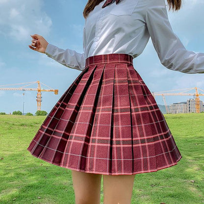 FESTY KARY Fashion 2021 Summer Women Skirts Japan Style School Pleated Skirts for Girls High Waist Plaid Mini Skirts Women - Encouraging The Truth Organization