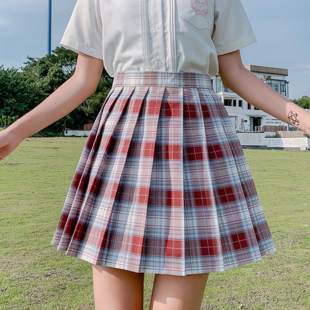 FESTY KARY Fashion 2021 Summer Women Skirts Japan Style School Pleated Skirts for Girls High Waist Plaid Mini Skirts Women - Encouraging The Truth Organization