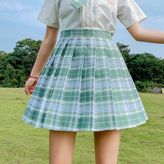 FESTY KARY Fashion 2021 Summer Women Skirts Japan Style School Pleated Skirts for Girls High Waist Plaid Mini Skirts Women - Encouraging The Truth Organization