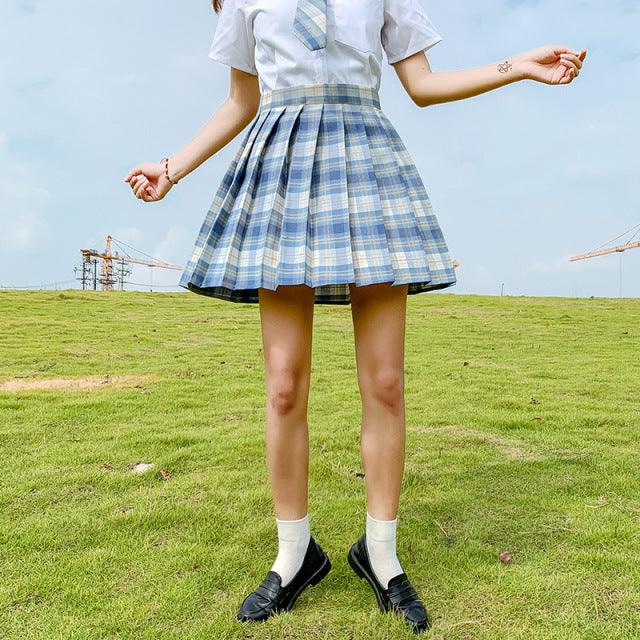 FESTY KARY Fashion 2021 Summer Women Skirts Japan Style School Pleated Skirts for Girls High Waist Plaid Mini Skirts Women - Encouraging The Truth Organization