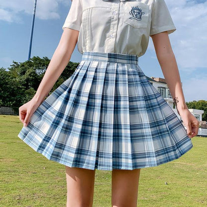 FESTY KARY Fashion 2021 Summer Women Skirts Japan Style School Pleated Skirts for Girls High Waist Plaid Mini Skirts Women - Encouraging The Truth Organization