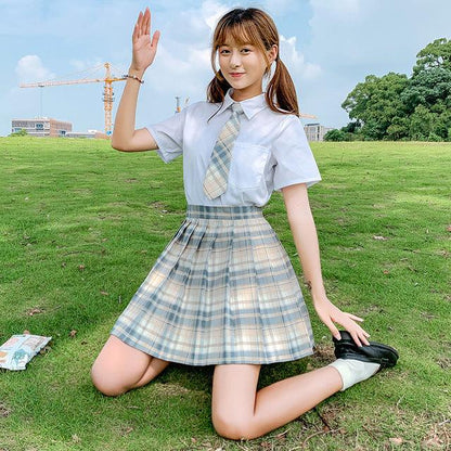 FESTY KARY Fashion 2021 Summer Women Skirts Japan Style School Pleated Skirts for Girls High Waist Plaid Mini Skirts Women - Encouraging The Truth Organization