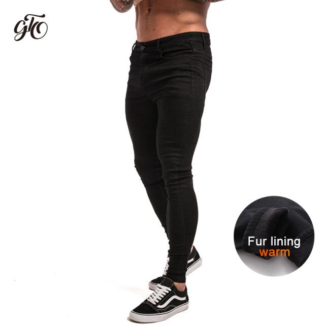 GINGTTO Jeans Men Elastic Waist Skinny Jeans Men 2020 Stretch Ripped Pants Streetwear Mens Denim Jeans Blue - Encouraging The Truth Organization