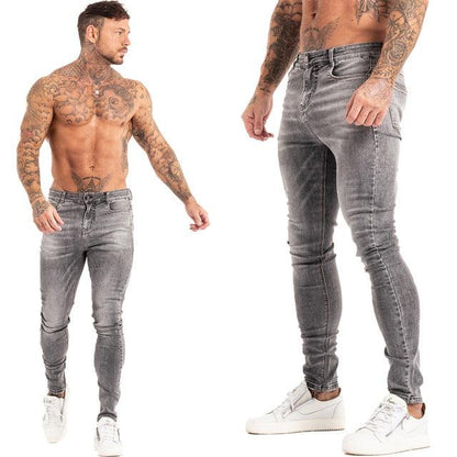 GINGTTO Jeans Men Elastic Waist Skinny Jeans Men 2020 Stretch Ripped Pants Streetwear Mens Denim Jeans Blue - Encouraging The Truth Organization