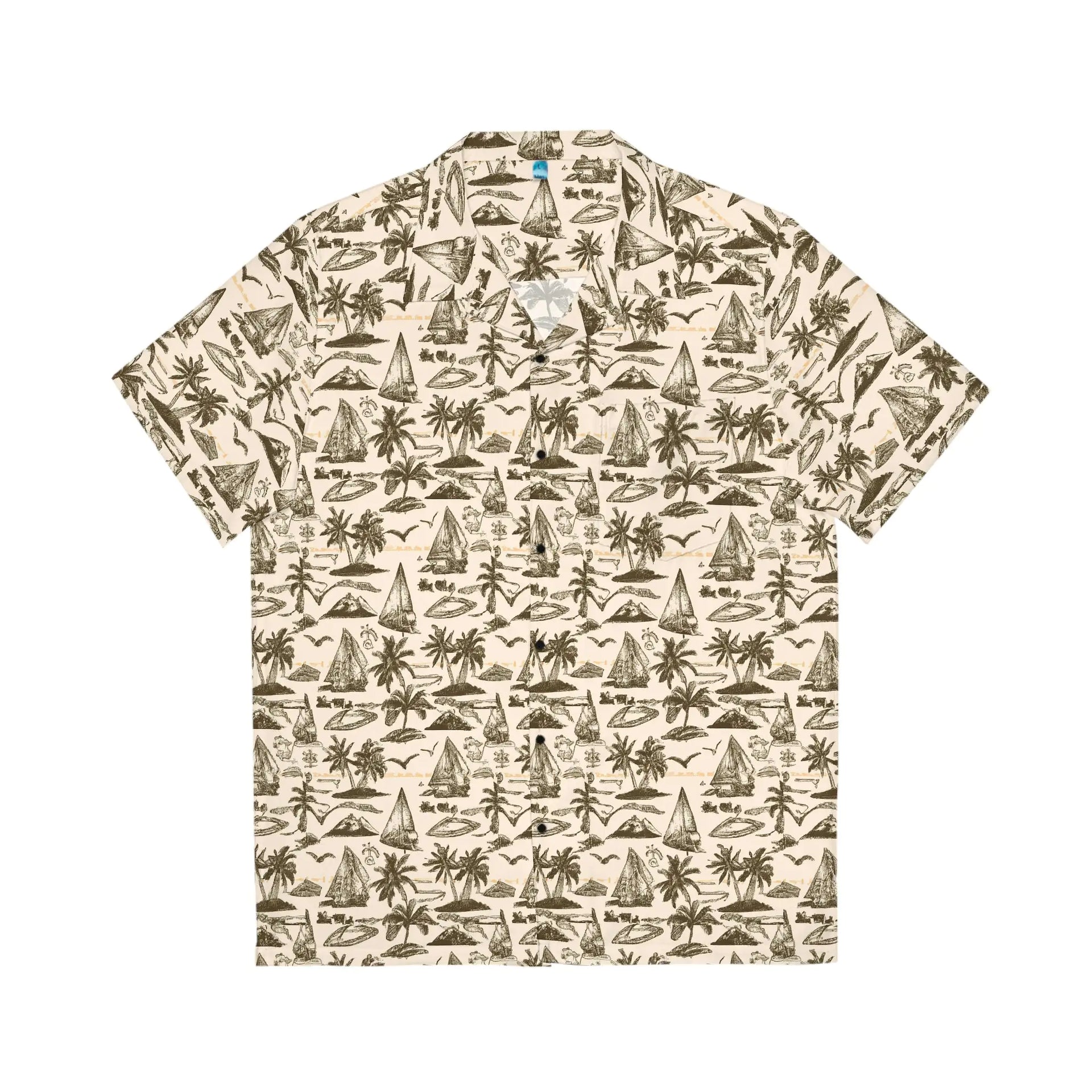 Men's Vintage Sailor Hawaiian Shirt - Nautical Tropical Seas Collection