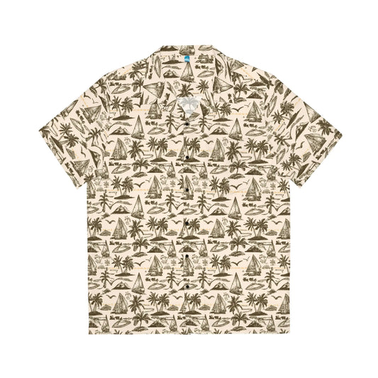 Men's Vintage Sailor Hawaiian Shirt - Nautical Tropical Seas Collection