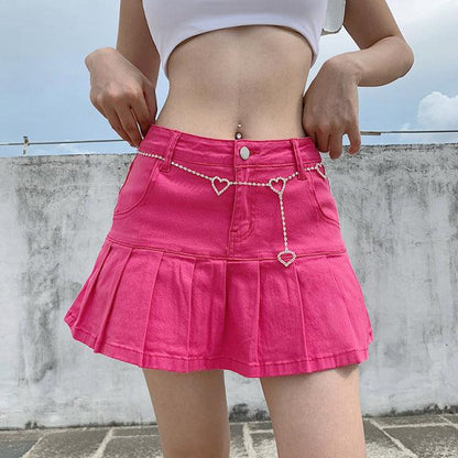 Harajuku Punk Y2K Denim Mini Pleated Skirt Ladies Summer High Waist Jeans Shorts Skirts Women Ruffles Fashion Korean - Encouraging The Truth Organization