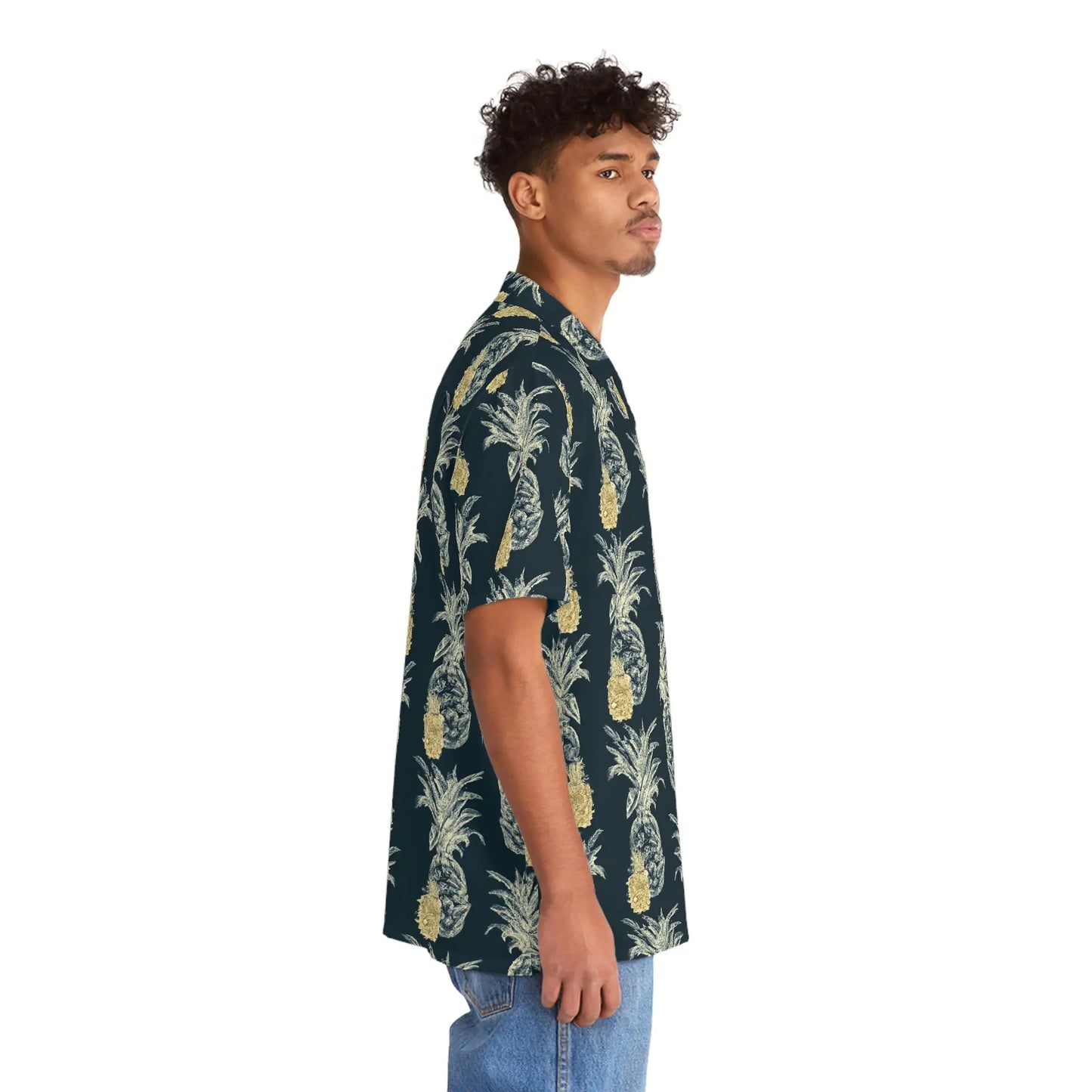 Men's Vintage Pineapple Hawaiian Shirt - Tropical Fruit Print Collection