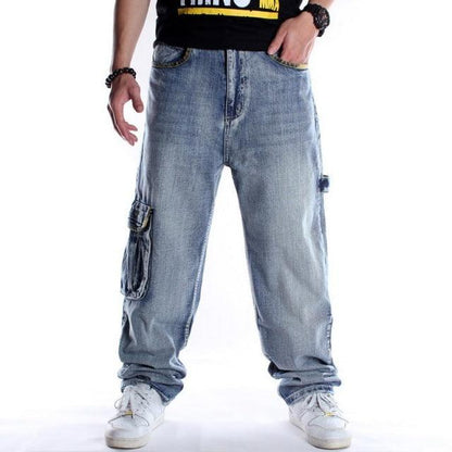 Men Street Dance Hiphop Jeans Fashion Embroidery Black Loose Board Denim Pants Overall Male Rap Hip Hop Jeans Plus Size 30-46 - Encouraging The Truth Organization