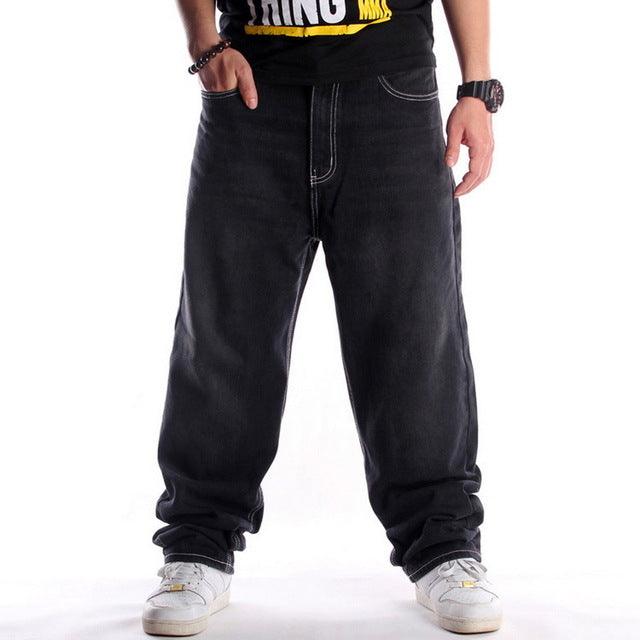 Men Street Dance Hiphop Jeans Fashion Embroidery Black Loose Board Denim Pants Overall Male Rap Hip Hop Jeans Plus Size 30-46 - Encouraging The Truth Organization