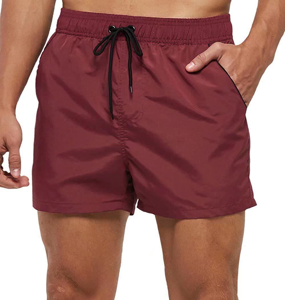Men Swimwear Shorts Male Swimming Trunks Swimsuits Man Surf Beach Swim Sports Pants Board Mesh New Summer Men's Clothing  Beach Swimming Casual with Adjustable Elastic Cord