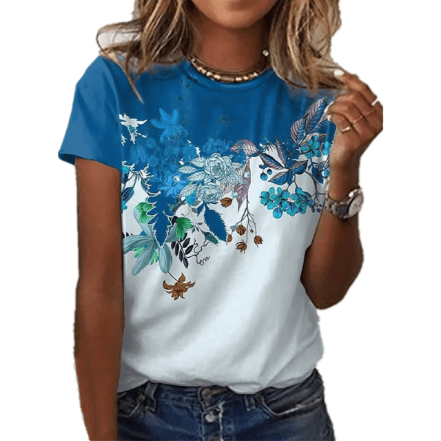 MUSIC T SHIRT Sexy Fashion Ladies T-shirt 2021 New Summer Loose Women&#39;s Floral Print XL Top 3D Printed Abstract Pattern Lovely - Encouraging The Truth Organization