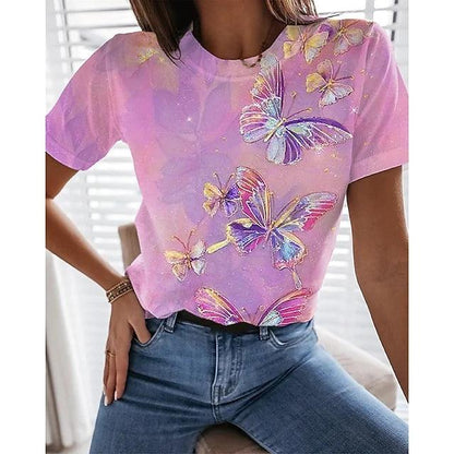 MUSIC T SHIRT Sexy Fashion Ladies T-shirt 2021 New Summer Loose Women&#39;s Floral Print XL Top 3D Printed Abstract Pattern Lovely - Encouraging The Truth Organization