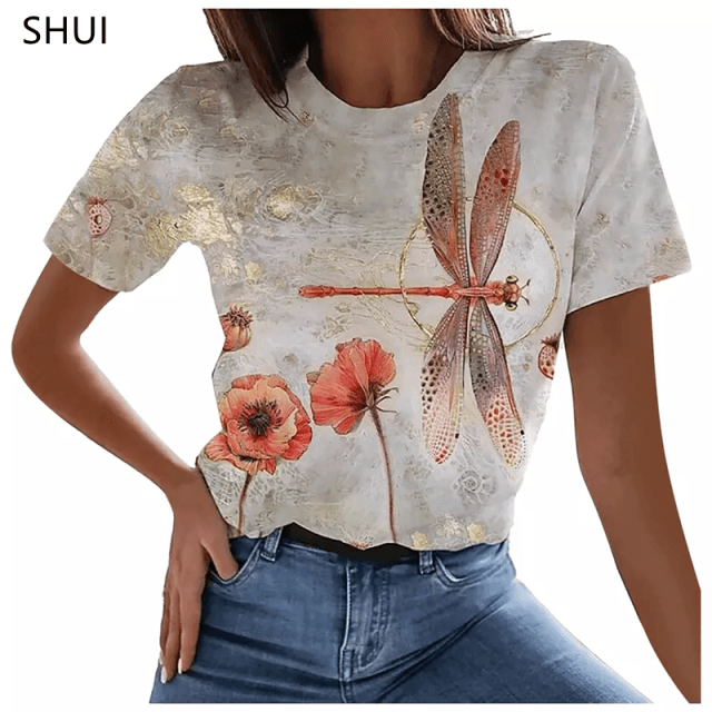 MUSIC T SHIRT Sexy Fashion Ladies T-shirt 2021 New Summer Loose Women&#39;s Floral Print XL Top 3D Printed Abstract Pattern Lovely - Encouraging The Truth Organization