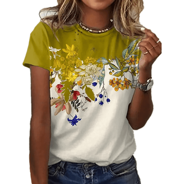 MUSIC T SHIRT Sexy Fashion Ladies T-shirt 2021 New Summer Loose Women&#39;s Floral Print XL Top 3D Printed Abstract Pattern Lovely - Encouraging The Truth Organization