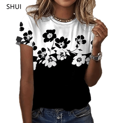 MUSIC T SHIRT Sexy Fashion Ladies T-shirt 2021 New Summer Loose Women&#39;s Floral Print XL Top 3D Printed Abstract Pattern Lovely - Encouraging The Truth Organization