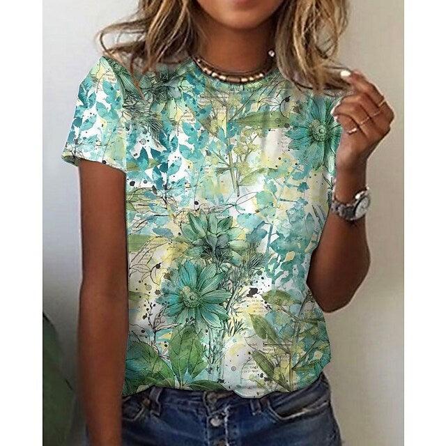 MUSIC T SHIRT Sexy Fashion Ladies T-shirt 2021 New Summer Loose Women&#39;s Floral Print XL Top 3D Printed Abstract Pattern Lovely - Encouraging The Truth Organization