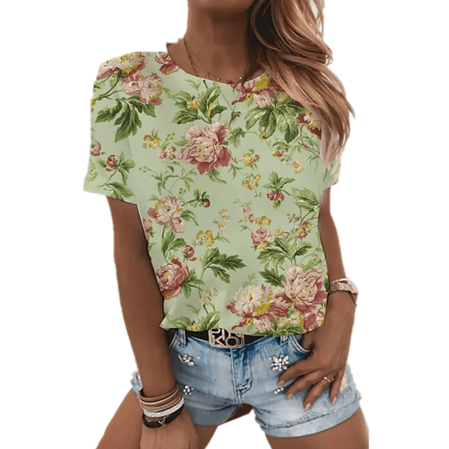 MUSIC T SHIRT Sexy Fashion Ladies T-shirt 2021 New Summer Loose Women&#39;s Floral Print XL Top 3D Printed Abstract Pattern Lovely - Encouraging The Truth Organization