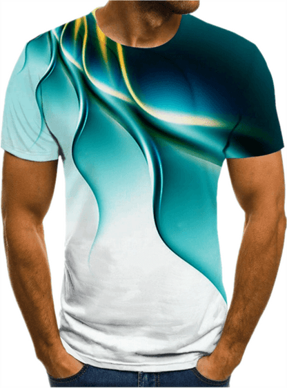 New 3D print high quality fashion sales men&#39;s summer round neck short sleeve T-shirt blue green red purple flame top - Encouraging The Truth Organization