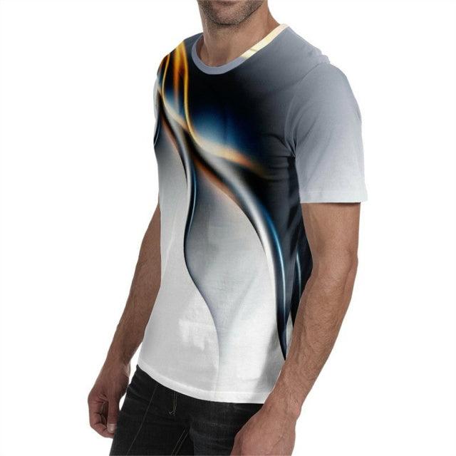 New 3D print high quality fashion sales men&#39;s summer round neck short sleeve T-shirt blue green red purple flame top - Encouraging The Truth Organization