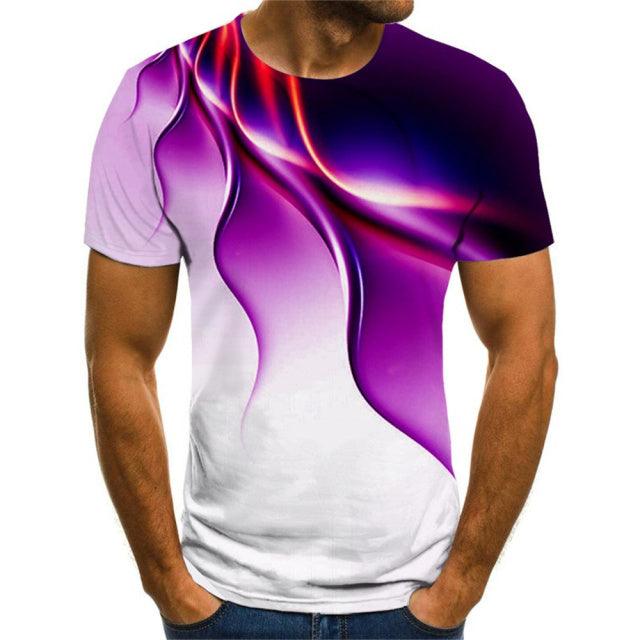 New 3D print high quality fashion sales men&#39;s summer round neck short sleeve T-shirt blue green red purple flame top - Encouraging The Truth Organization