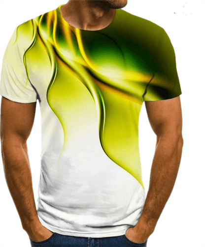 New 3D print high quality fashion sales men&#39;s summer round neck short sleeve T-shirt blue green red purple flame top - Encouraging The Truth Organization