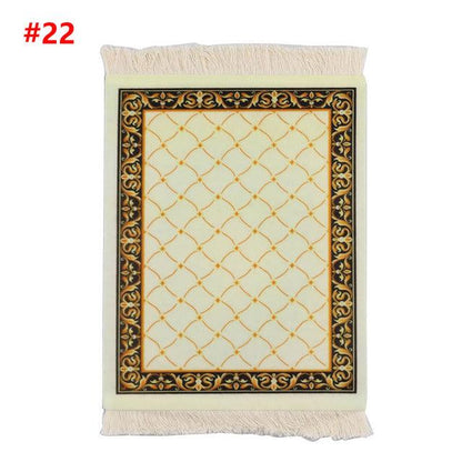 Persian Mini Woven Rug Mat Mousepad Retro Style Carpet Pattern Cup laptop PC Mouse Pad with Fring Home Office Table Decor Craft - Encouraging The Truth Organization