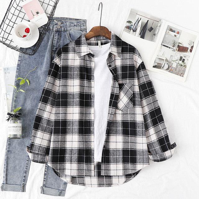 Plaid Shirts Womens Blouses And Tops Long Sleeve Female Casual Print Shirts Loose Checked Lady Outwear Spring News 2022 - Encouraging The Truth Organization