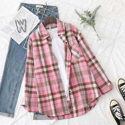 Plaid Shirts Womens Blouses And Tops Long Sleeve Female Casual Print Shirts Loose Checked Lady Outwear Spring News 2022 - Encouraging The Truth Organization