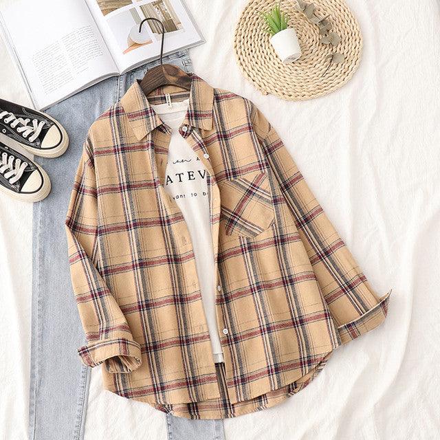 Plaid Shirts Womens Blouses And Tops Long Sleeve Female Casual Print Shirts Loose Checked Lady Outwear Spring News 2022 - Encouraging The Truth Organization