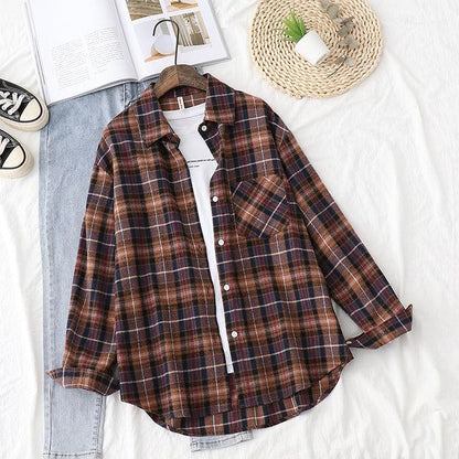 Plaid Shirts Womens Blouses And Tops Long Sleeve Female Casual Print Shirts Loose Checked Lady Outwear Spring News 2022 - Encouraging The Truth Organization